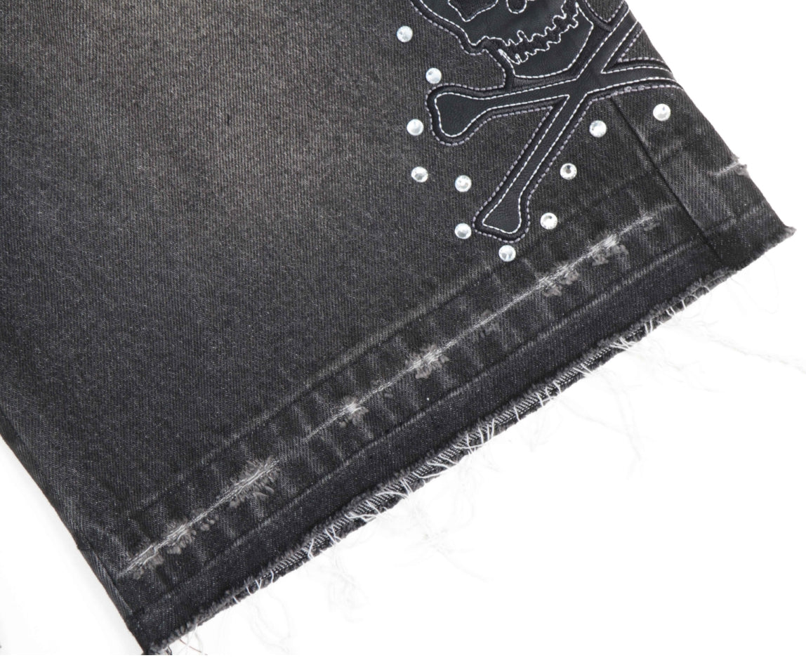 sixsane black denim jorts