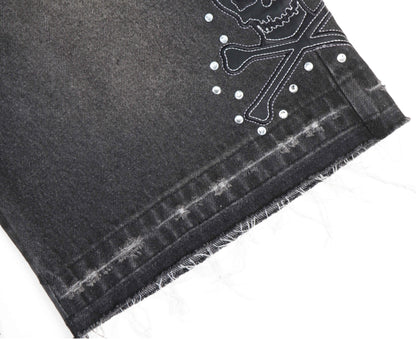 sixsane black denim jorts